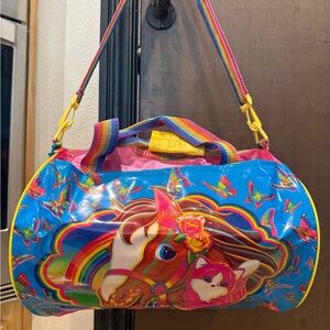 Lisa Frank vintage rainbow chaser horse and Cat Design duffle bag